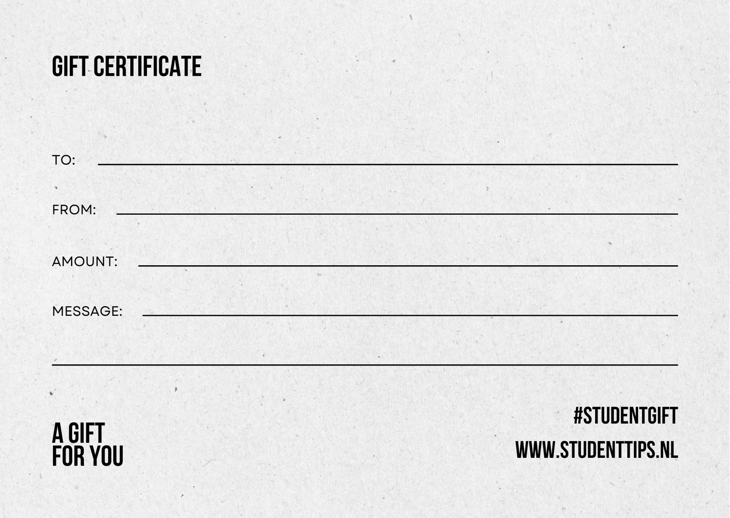 Cadeaubon van StudentTips voor studenten